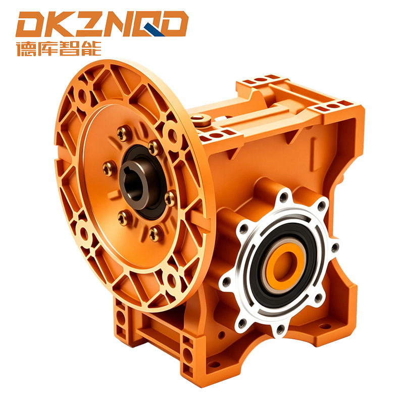 Motorredutor helicoidal em linha montado em flange da série RF